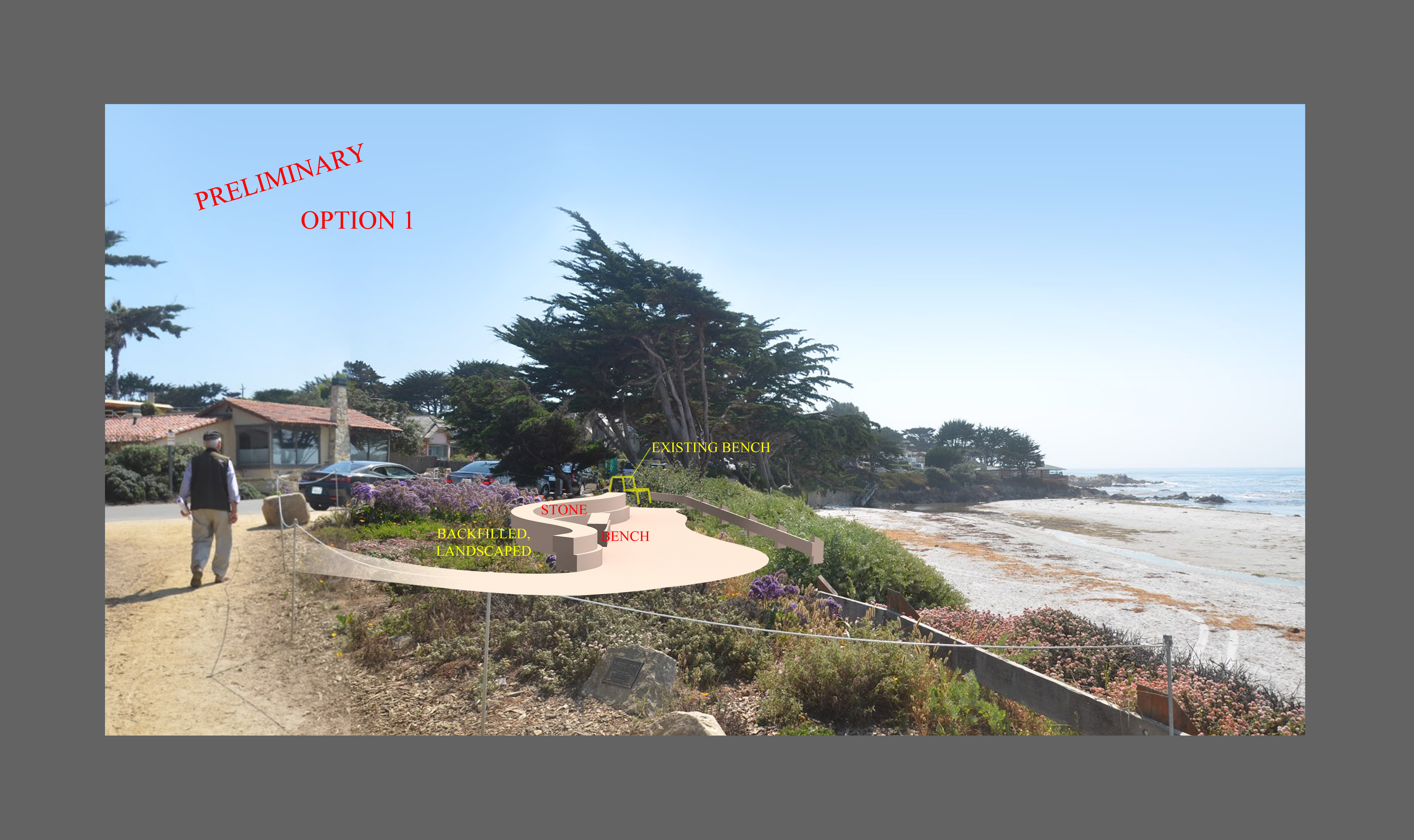 CARMEL BEACH PATH, REFINED PRELIM, OPT 1, 8-23-17