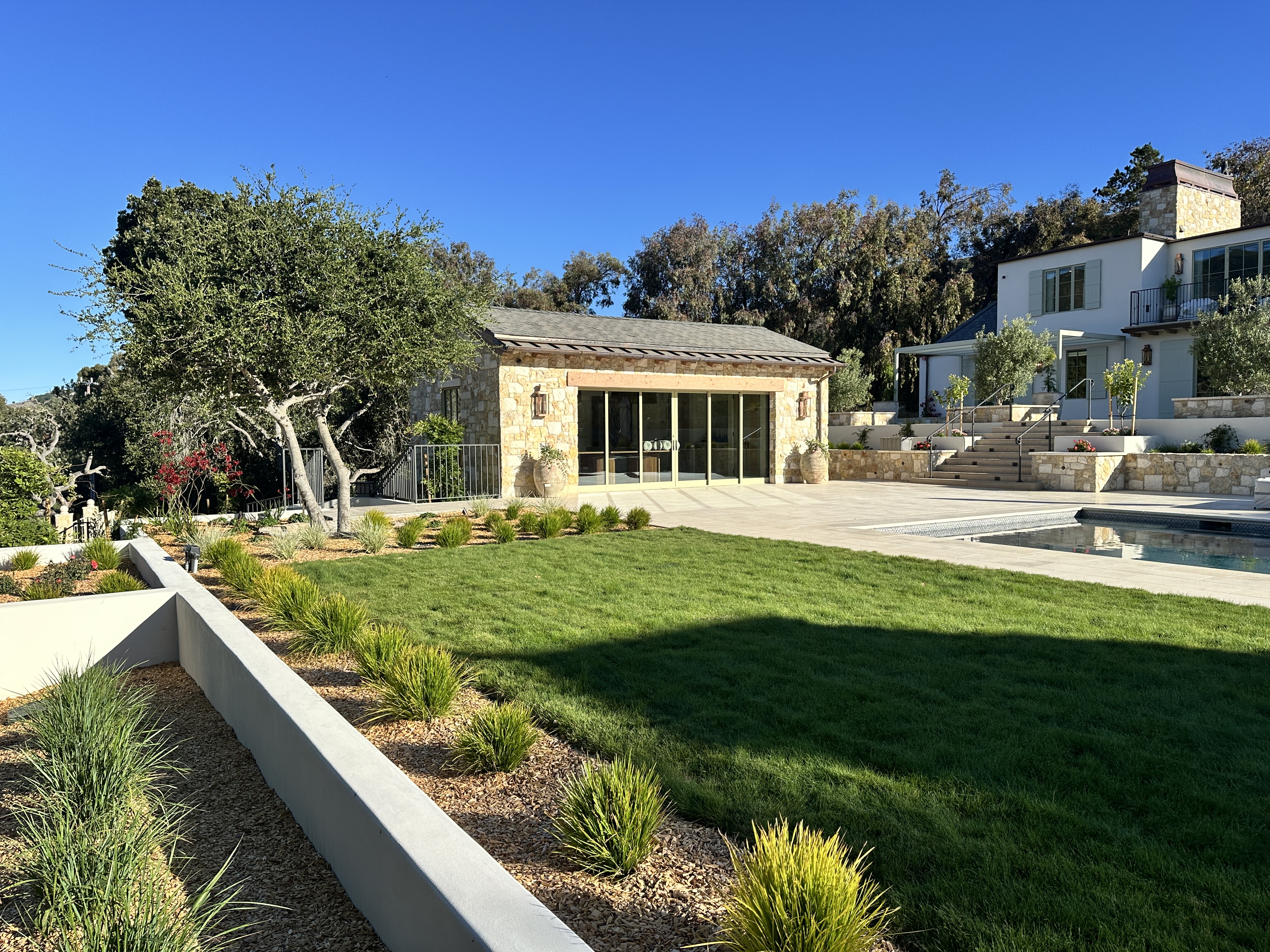 Encina pool & out bldg. completee